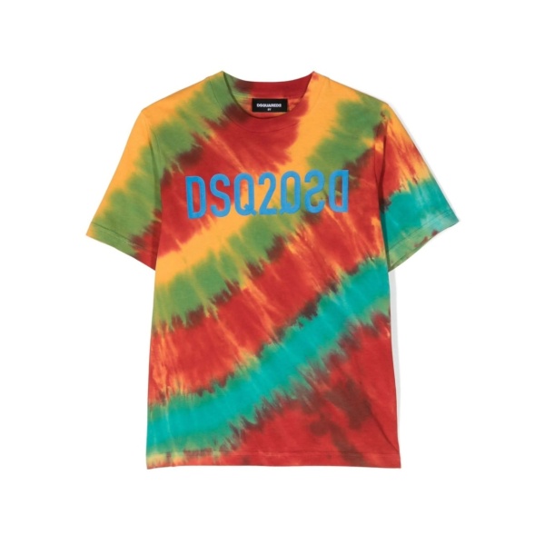 logo-print tie-dye t-shirt