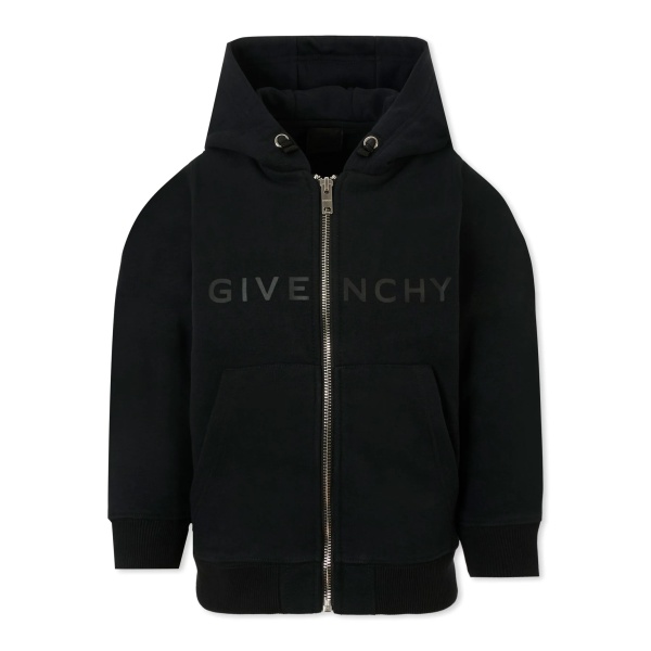 logo-print zip-up hoodie