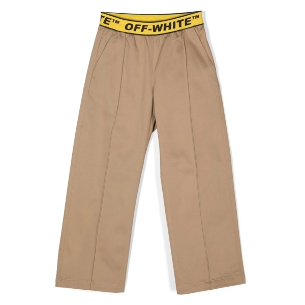 logo-waistband straight-leg trousers