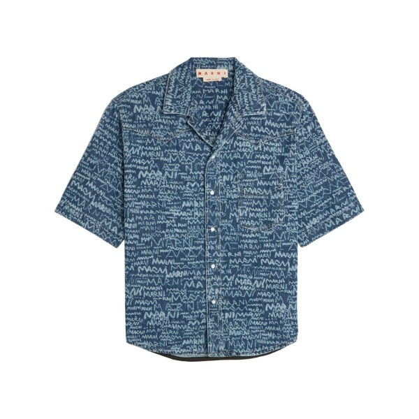 Logo Western denim shirt