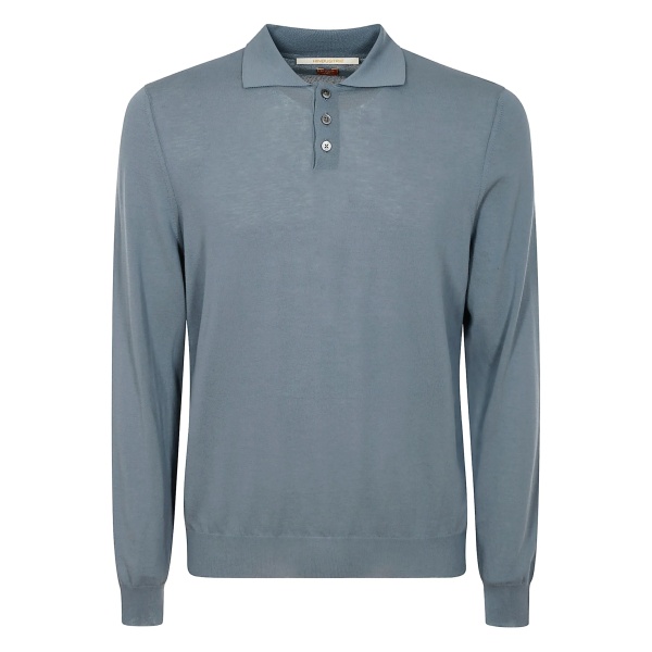 long-sleeve button polo shirt