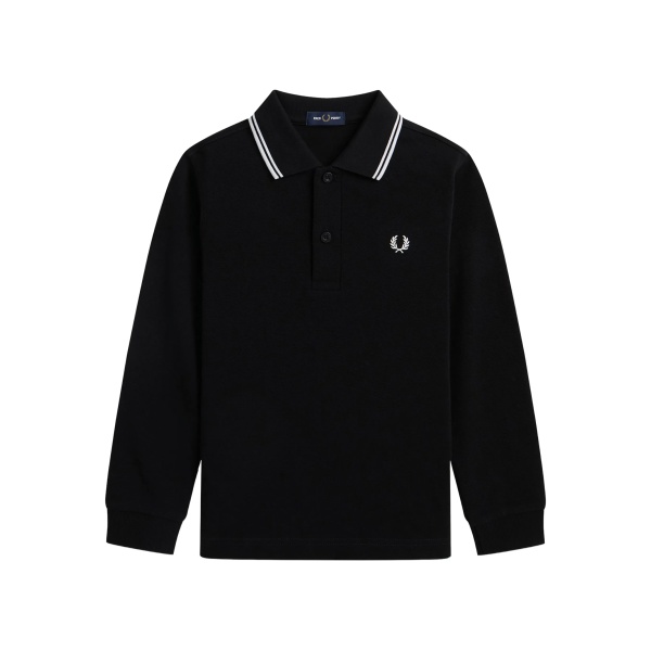 long-sleeve tipped polo shirt
