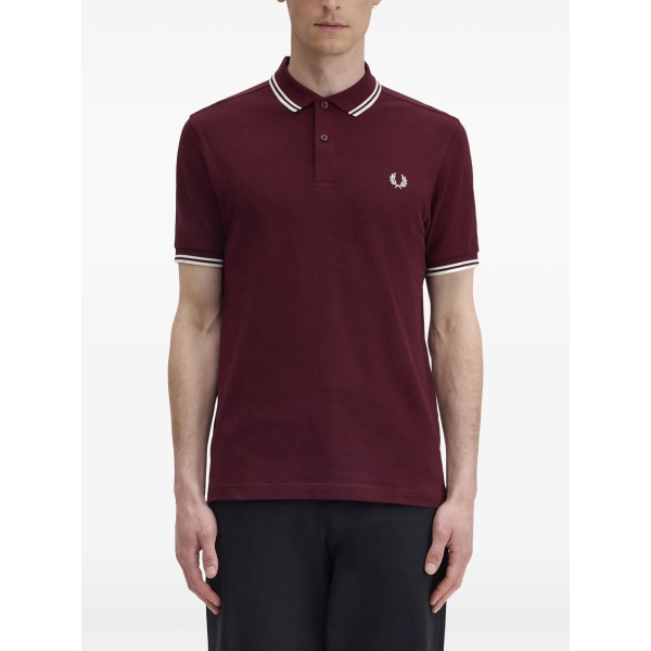 M3600 striped logo polo shirt