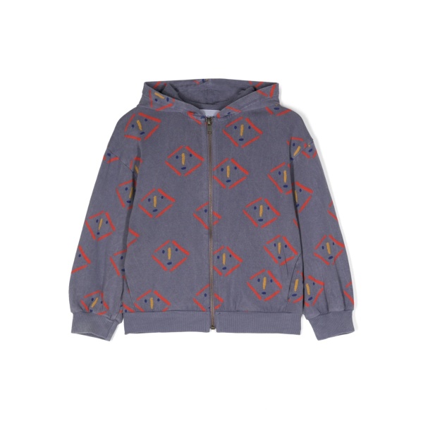 Masks-print zipped hoodie
