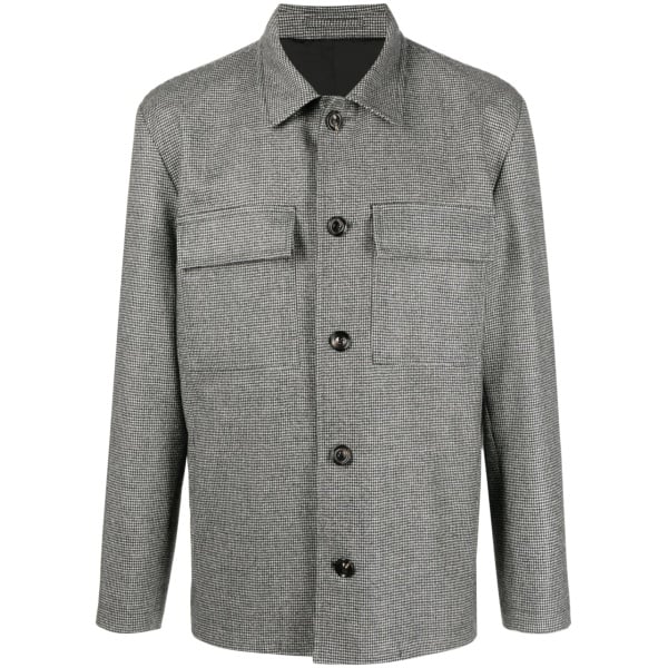 micro houndstooth-pattern shirt jacket