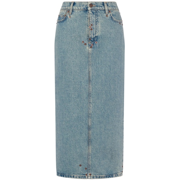 mid-rise denim skirt