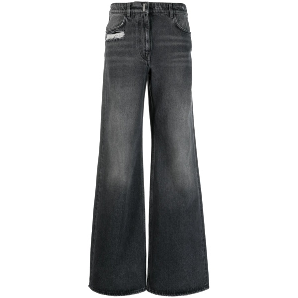 mid-rise flared jeans
