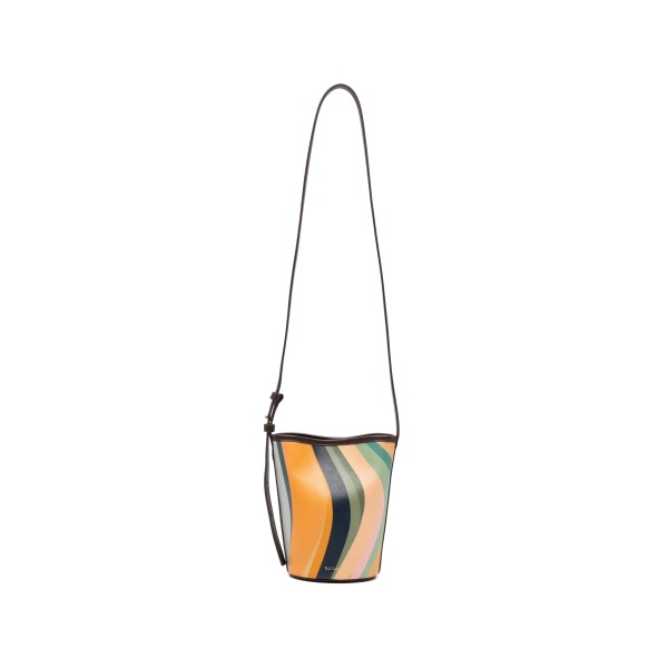 mini striped bucket bag