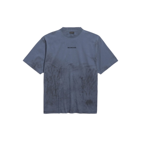 mock-neck logo T-shirt