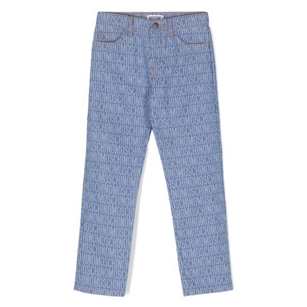 monogram-jacquard straight jeans