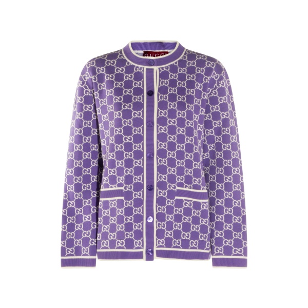 monogram pocket cotton cardigan