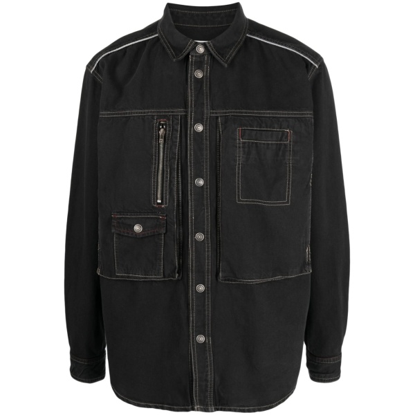 multiple-pockets shirt jacket