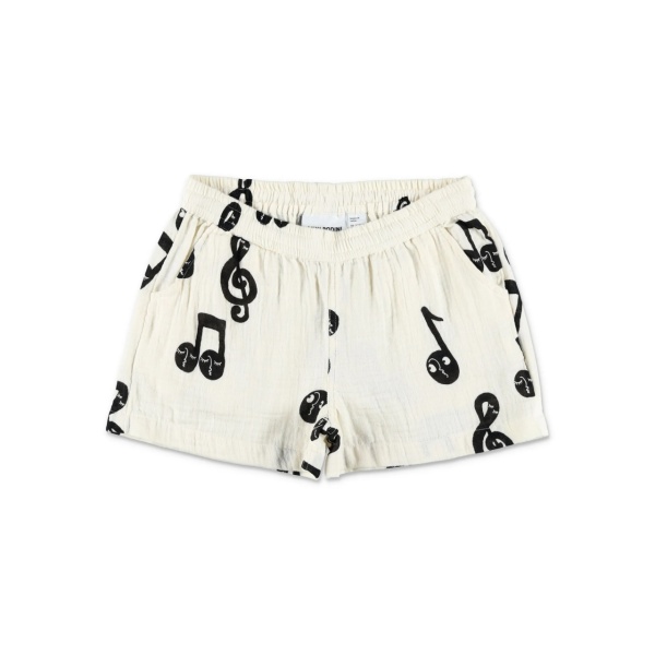 musical note-print shorts