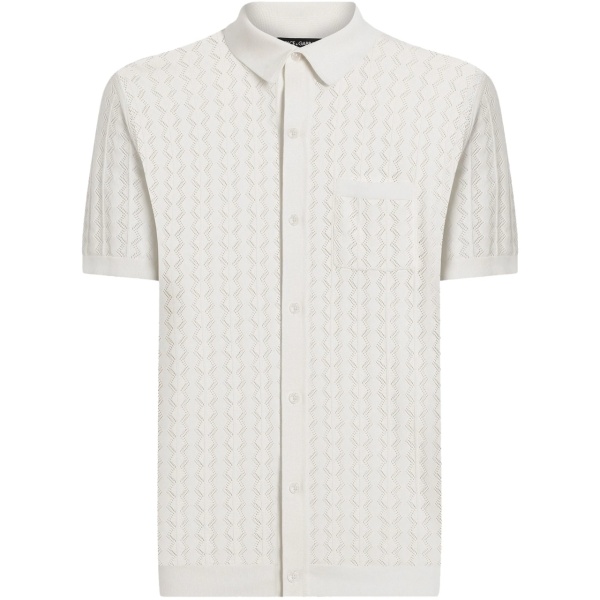 openwork cotton polo shirt