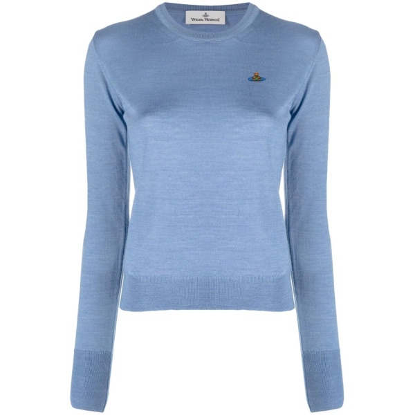 Orb-embroidery fine-knit jumper