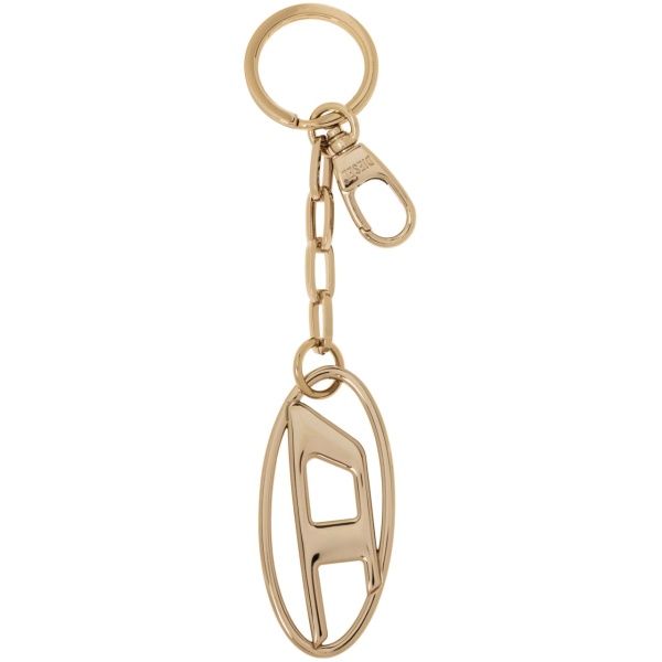 Oval D polished keychain