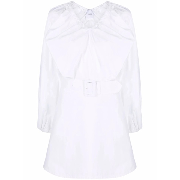 oversize-collar cotton dress