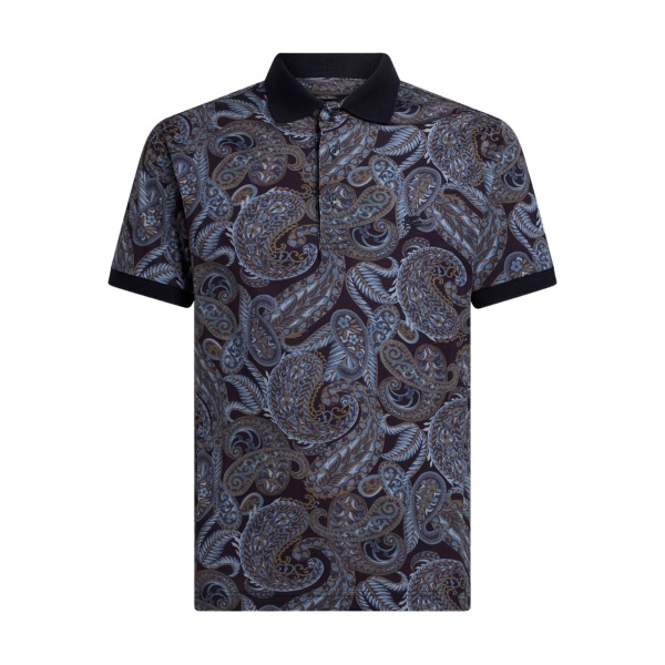 paisley-pattern polo shirt