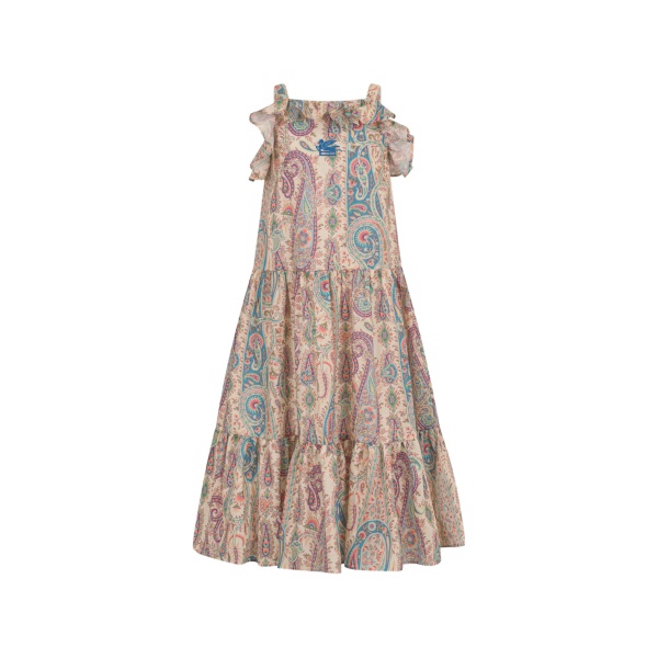 paisley-print ruffled dress