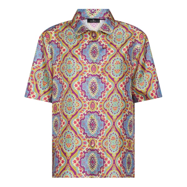 paisley-print silk shirt