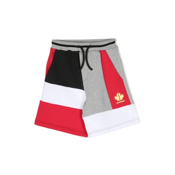 panelled cotton track shorts