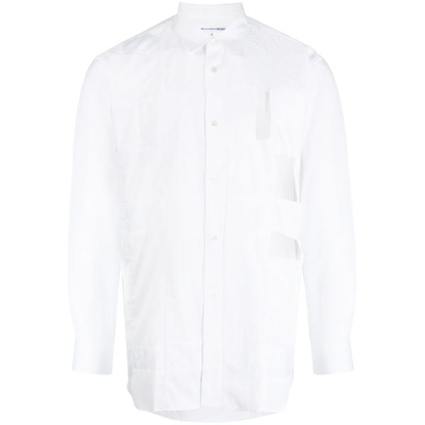 panelled cut-out cotton shirt