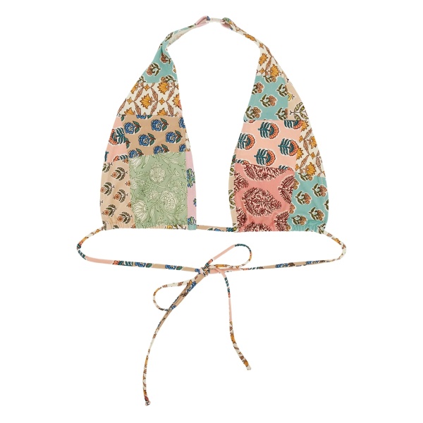 patchwork halter bikini top