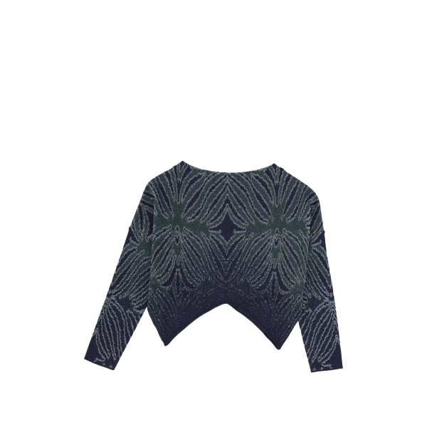 patterned cropped knitted top