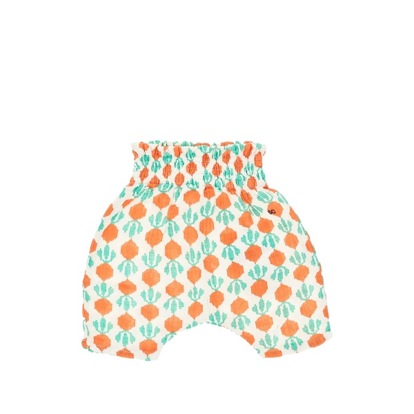 patterned smocked trousers