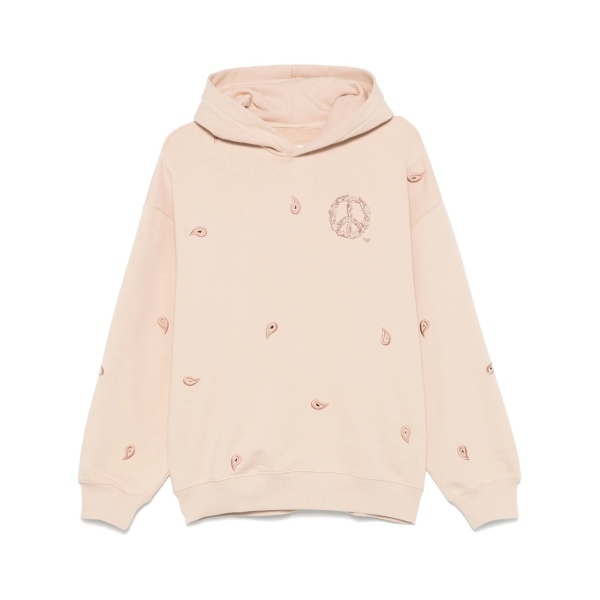 peace sign-embroidered hoodie
