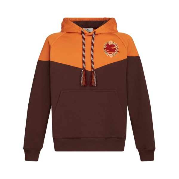 Pegaso-embroidered cotton hoodie
