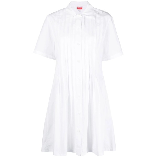 pintuck short-sleeve dress