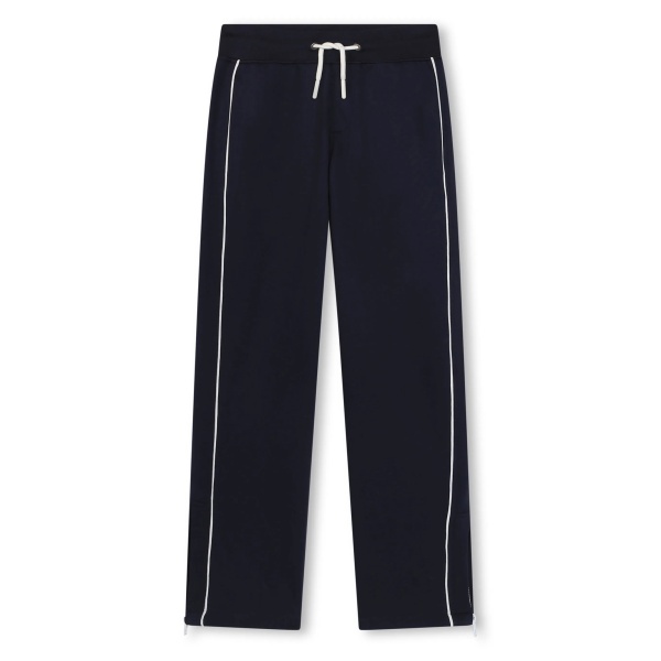 piped-trim drawstring track pants