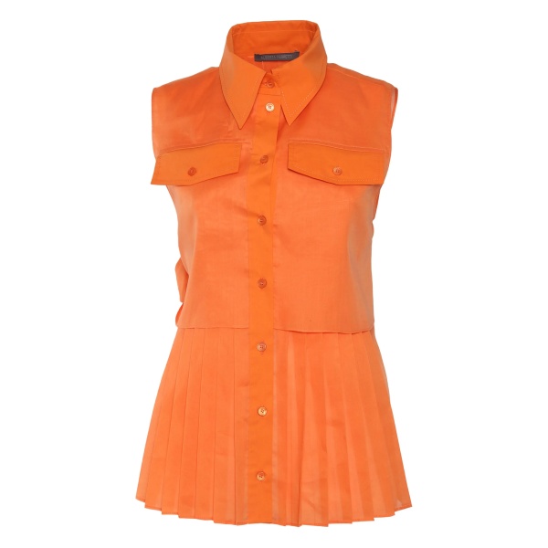 pleated bow-detail blouse