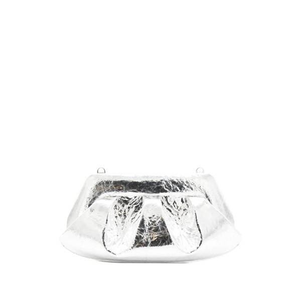 pleated metallic-effect clutch bag