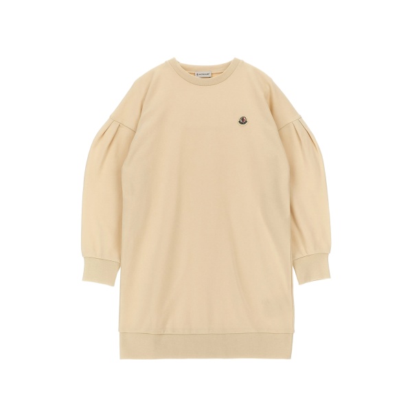 pleated-sleeve sweatshirt dress