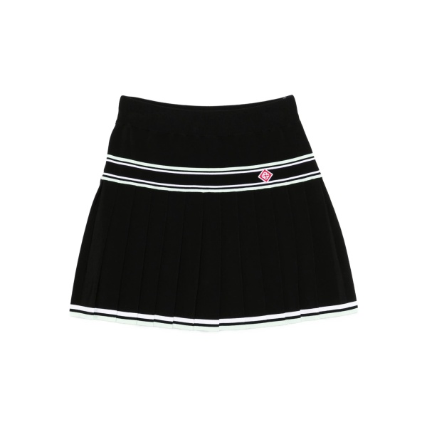 pleated striped skirt