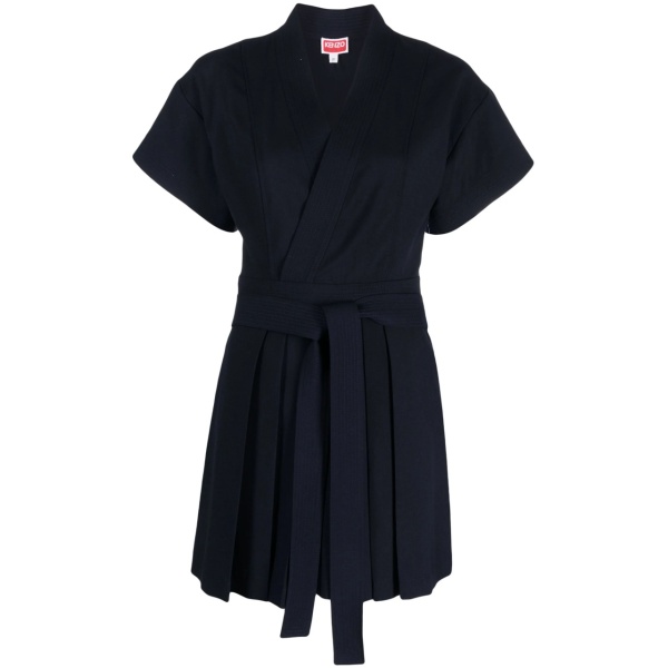 pleated wrap minidress