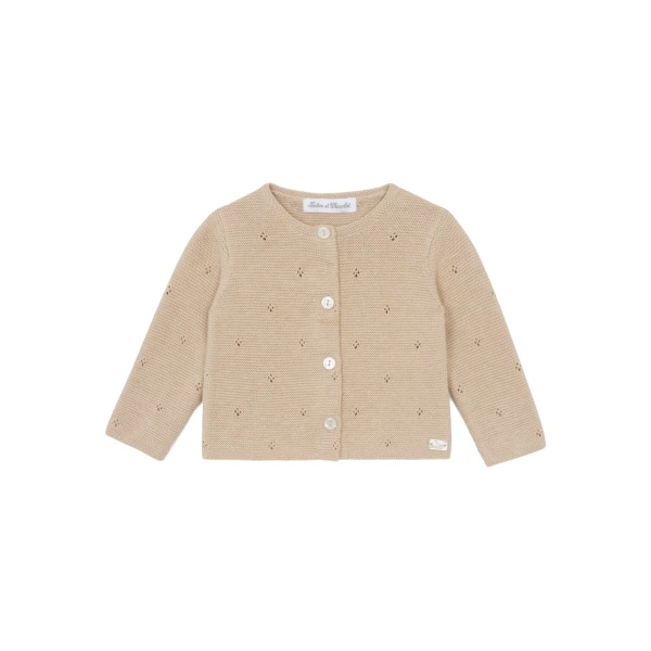 pointelle-details cardigan