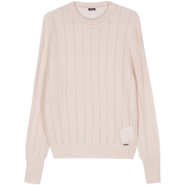pointelle-trim sweater