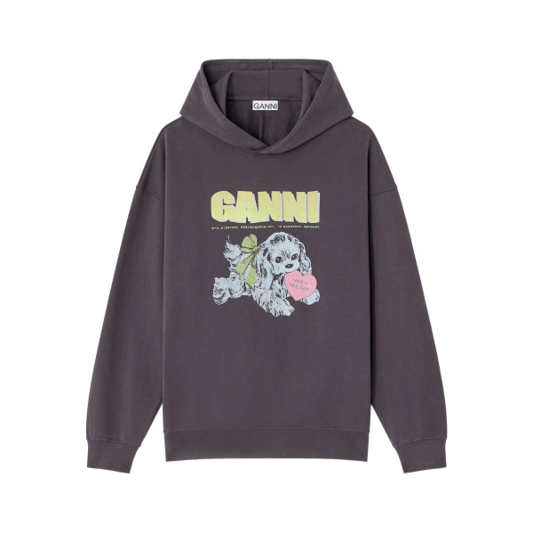 Puppy-print hooded sweatshirt