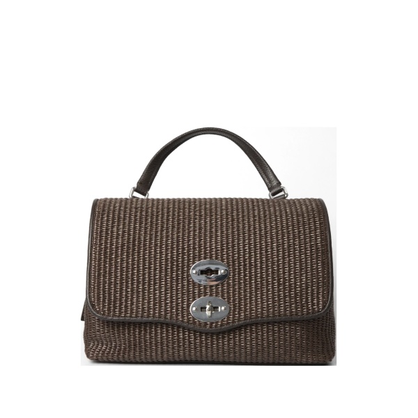 raffia turn-lock tote bag