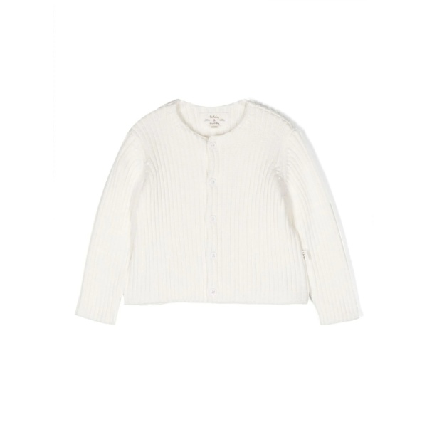 ribbed-knit cotton cardigan