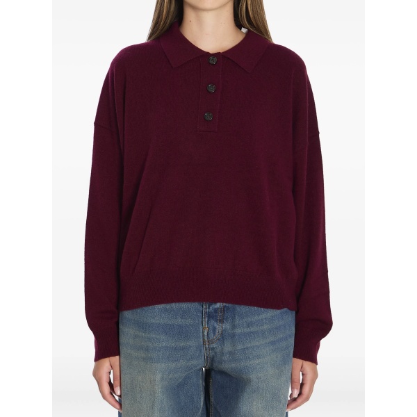 ribbed three-button polo shirt