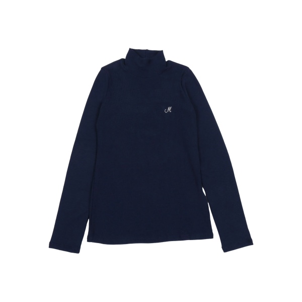ribbed turtleneck long-sleeved T-shirt