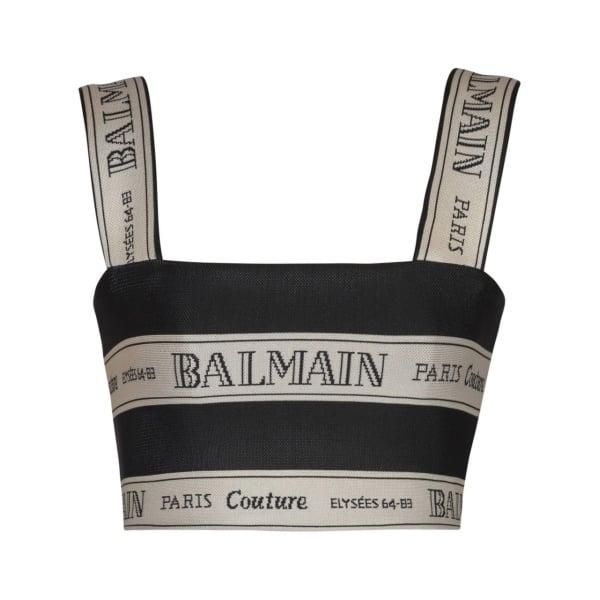 ribbon-jacquard crop top