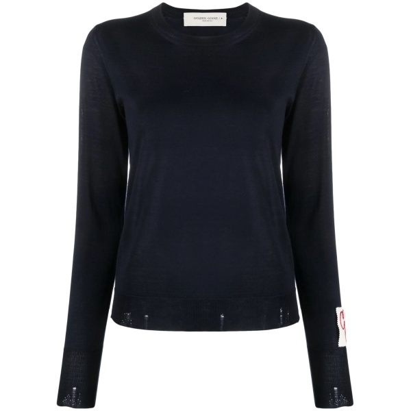 ripped-detailing wool jumper