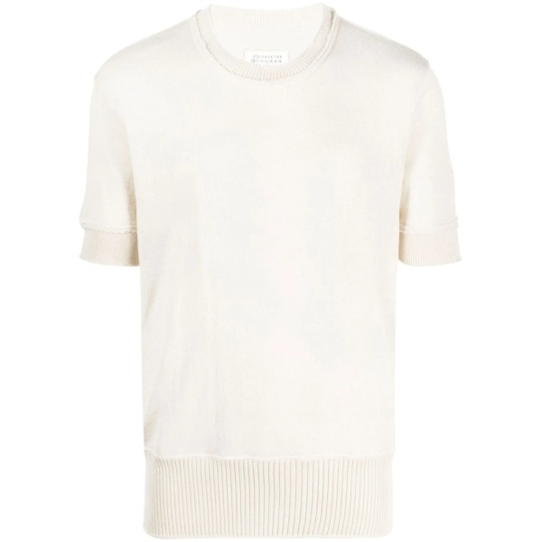 ripped-edge knitted T-shirt