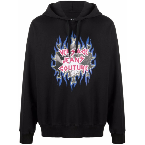 Rock logo-print hoodie