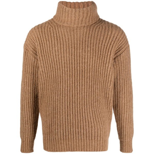 roll-neck chunky-knit jumper